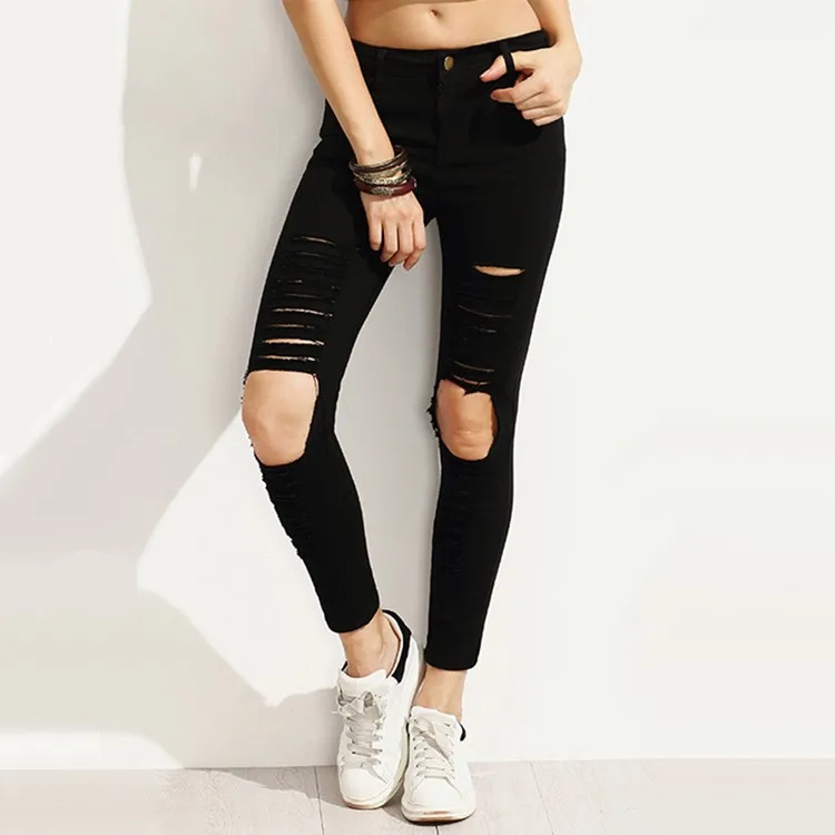 black denim jeans women