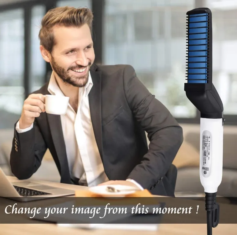 New Product Ideas 2019 Portable Heating Beard Straightener Beard Straightener for men with Anti-Scald