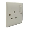 13A 1 gang switched socket british standard wall socket with switch