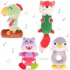 Educational Newborn Gift Set Music Baby Rattle Stuffed Animal Soft Plush Toy