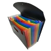 Large Capacity 13 Pocket Expanding File Folder with Cover Plastic Rainbow Self Standing Accordion Folder