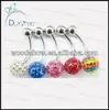 wholesale high quality free belly bars navel belly rings belly button rings pave bead