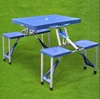 Folding Party Picnic Table with Set of 4 Plastic Chairs