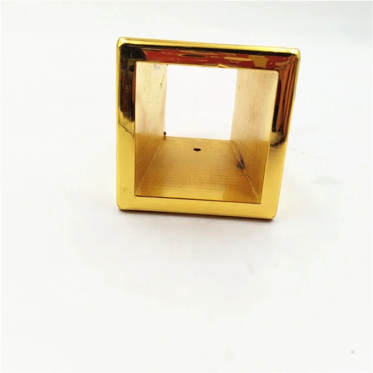 Square Gold Ferrules Furniture Leg Tips Decorative Metal Brass End Caps