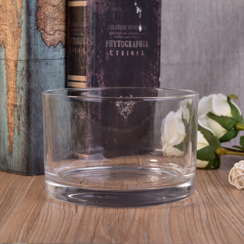 Wholesales large clear glass candle holders home decoration