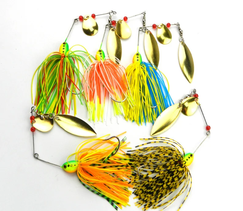 Jig Head Blade Spinner Bait Fishing Lure With Silicone Skirt - Buy ...