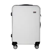 2018 Good price white ABS zipper travel luggage with retractable wheels