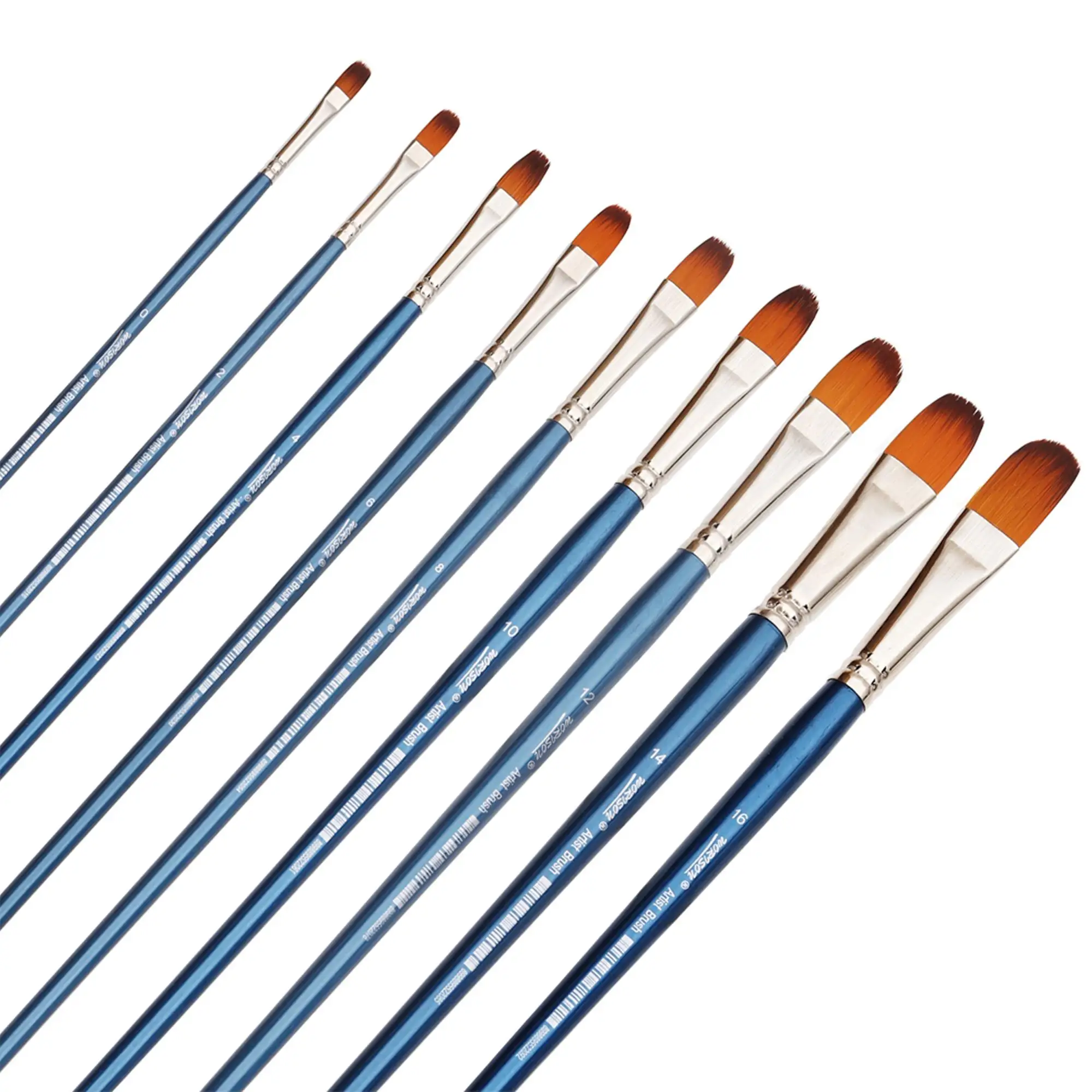 6pcs Flat Tip Paint Brush Set Kolinsky Sable Hair Artist Quality Art