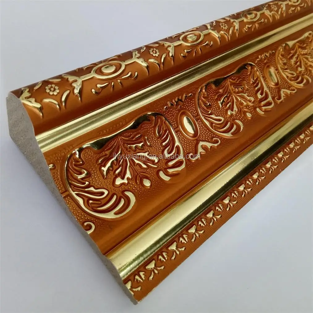 10cm Wide Gold Color Ps Polystyrene Decorative Moulding For