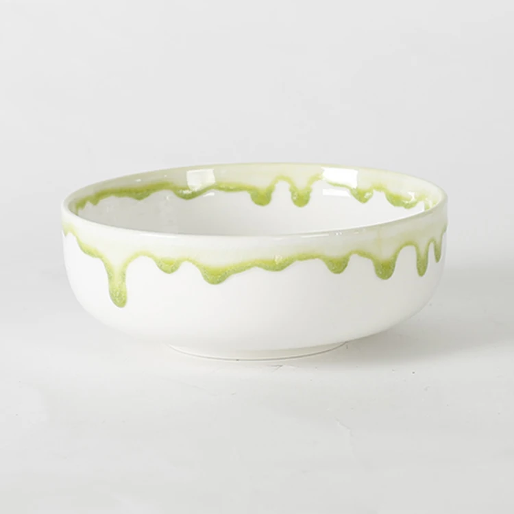 Creative design green flowing glaze novelty ceramic coffee mug for coffee shop