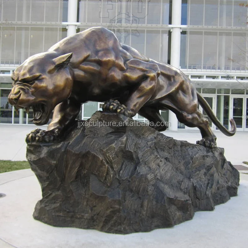 bronze leopard sculpture