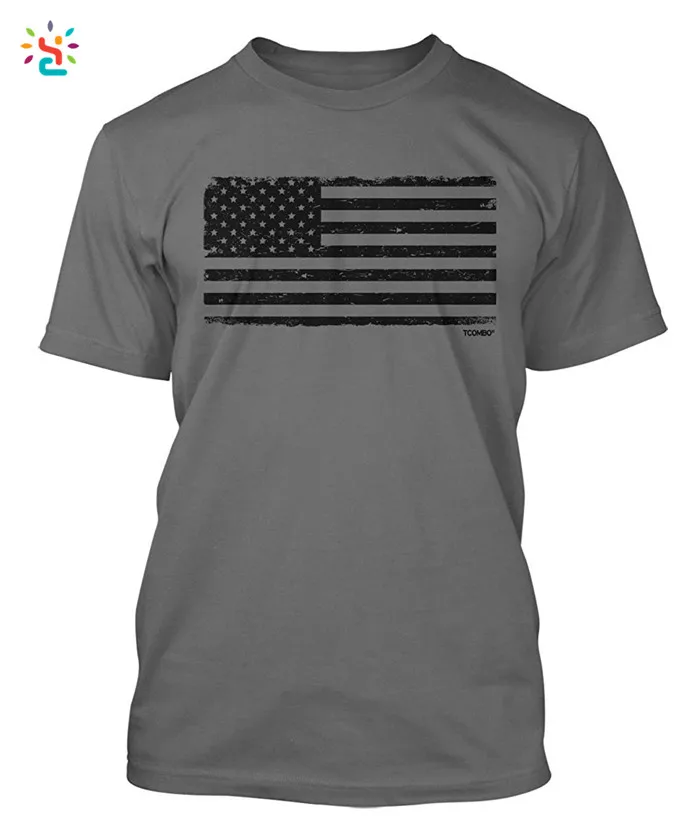 Casual Plain Army Green T-shirt Custom T Shirts American Flag Short ...