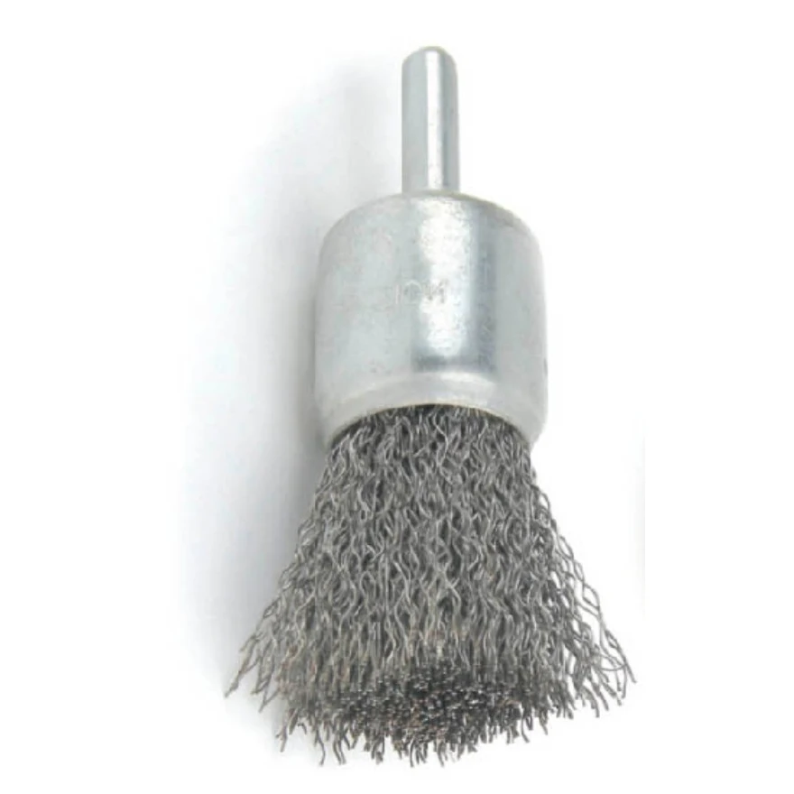crimped brass wire end brush with shank