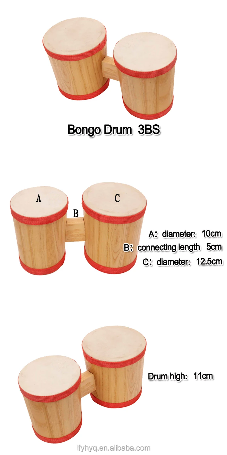 Baby Musical Wood Bongo Drum Toy,Bongos 4 And 5 Inches Head,Kids Bongo