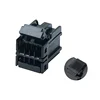 (174044-2) old 8 pin wire harness connector, female black plastic auto connector