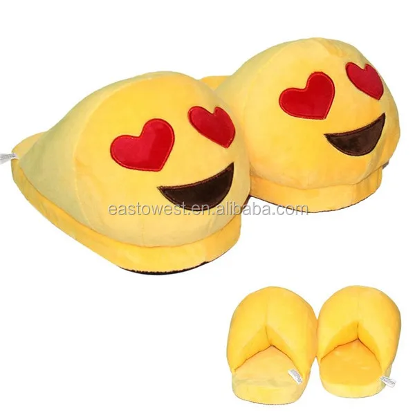 cheap wholesale emoji plush slippers,customized slippers