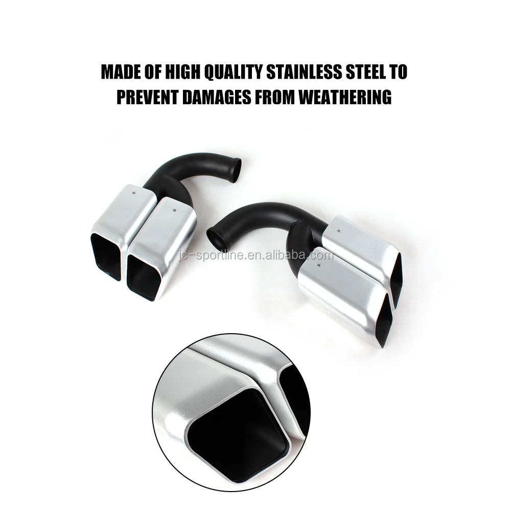 Silver Glossy Steel V6 Square Exhaust Pipes For Porsche Cayenne Turbo Gts 958 Sport 1114 Buy