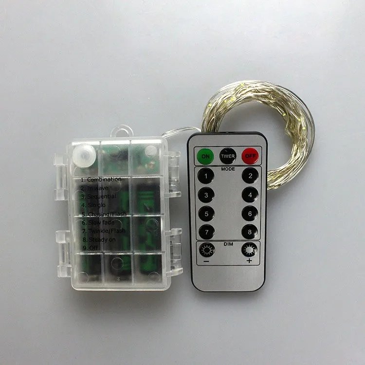 Hot Sell Holiday Decorative Dimmable Battery Operated Remote Control Led Copper Wire String ...