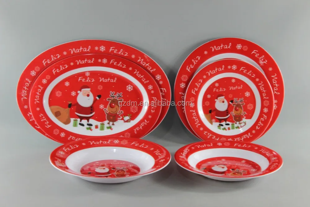 Christmas Theme Melamine Plate Sets