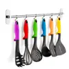 Gricol Kitchen Rail Rack Wall Mounted Utensil Hanging Rack Stainless Steel Hanger Hooks Kitchen Tools Pot Towel 6 Sliding Hooks