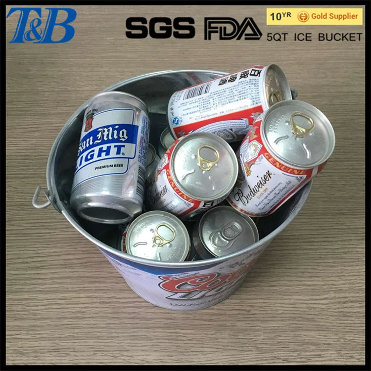 Bar Tool Ice Metal Beer Bucket With Colorful Printing Buy Logo