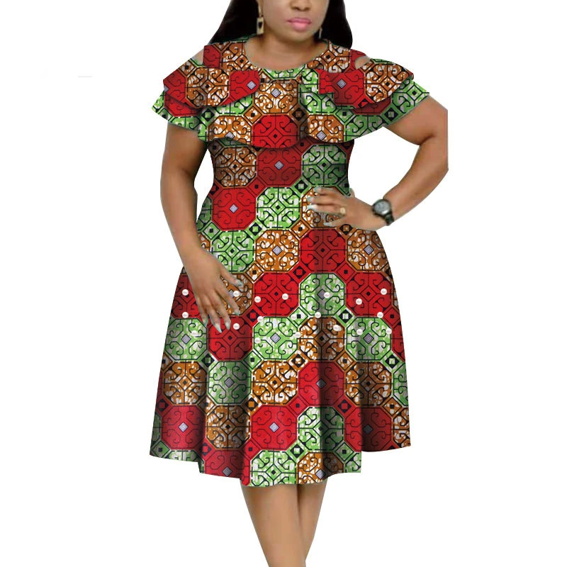 Designs Dress Cotton Dresses Print H & D African Fashion Elegant For ...
