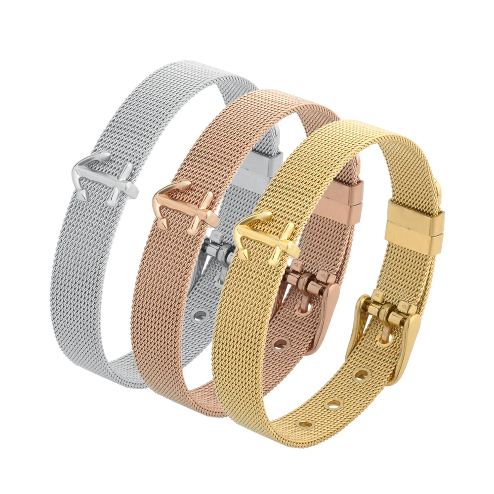 Stainless Steel Mesh Bracelet Charm Jewelry,New 18K Gold Design Womens Charm Bracelets