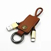 High-speed best buy brown 18cm leather usb 3.1 type c cable keychain charger for Android mobile phone charging