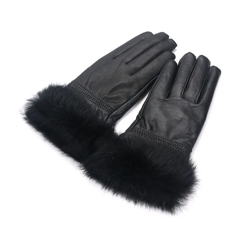leather gloves rabbit