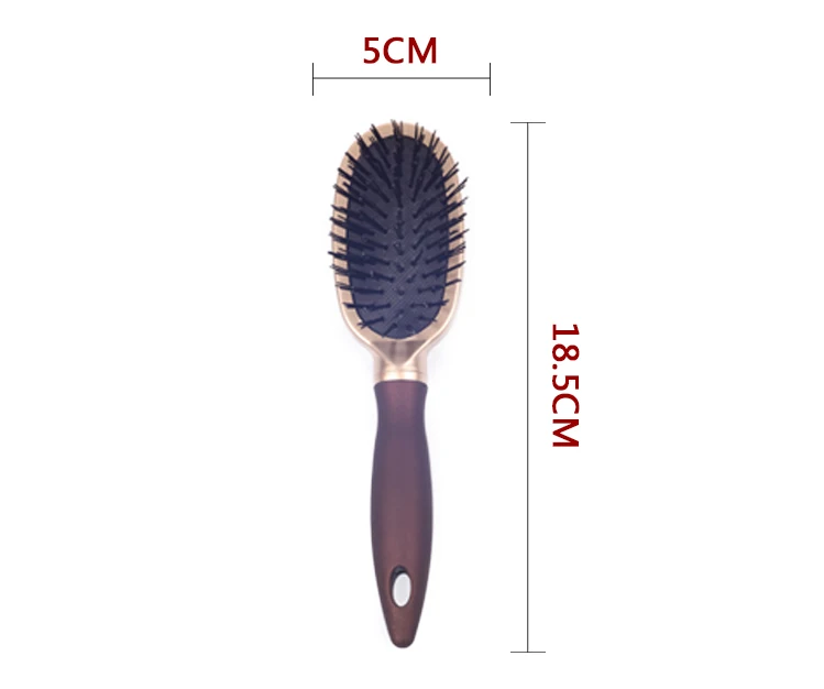 EUREKA 9557SCEG-BR Mini Paddle Cushion Hair Brush for All Hair Types Ball-Tip Nylon Pins Anti-Slide Handle Hairbrush