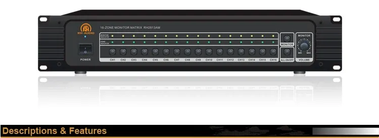 RH-AUDIO RH-2813AM 16 Zone Speaker Selector With Monitor Speaker p.jpg