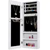 Natural MDF Wall Recessed Hanging Jewelry Mirror Cabinet