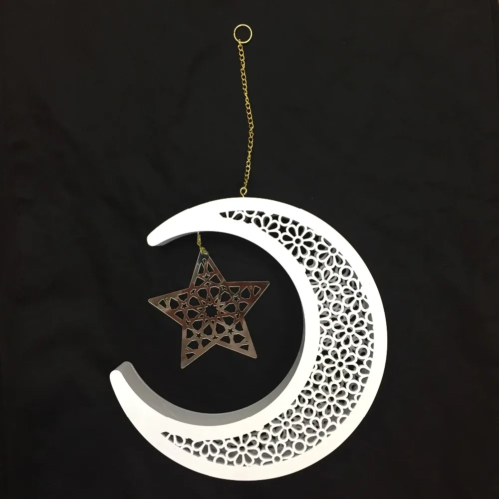 2019 New Design Eid Golden Hanging Decoration Mosque Shape With Acrylic