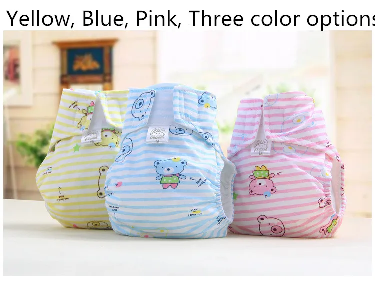 1PCS New baby cloth diapers 100 breathable cotton cartoon baby every diaper washable to prevent side
