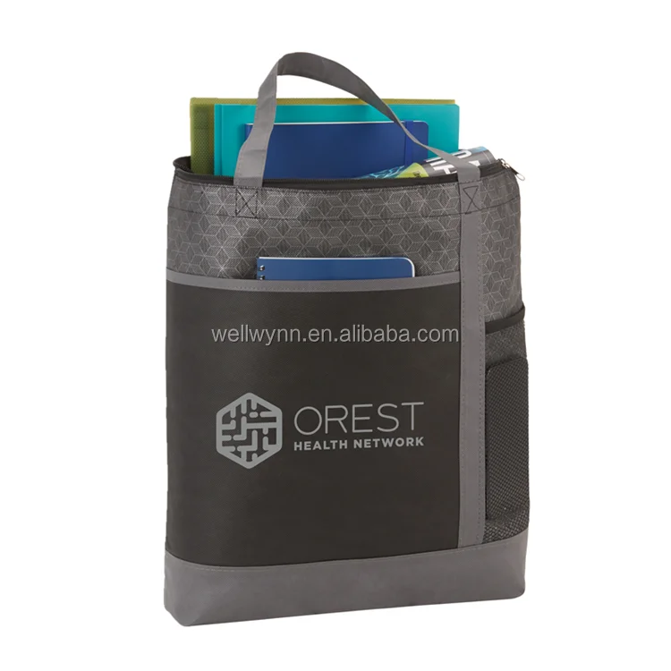 Custom Eco Friendly Zippered Main Compartment 80g Non Woven