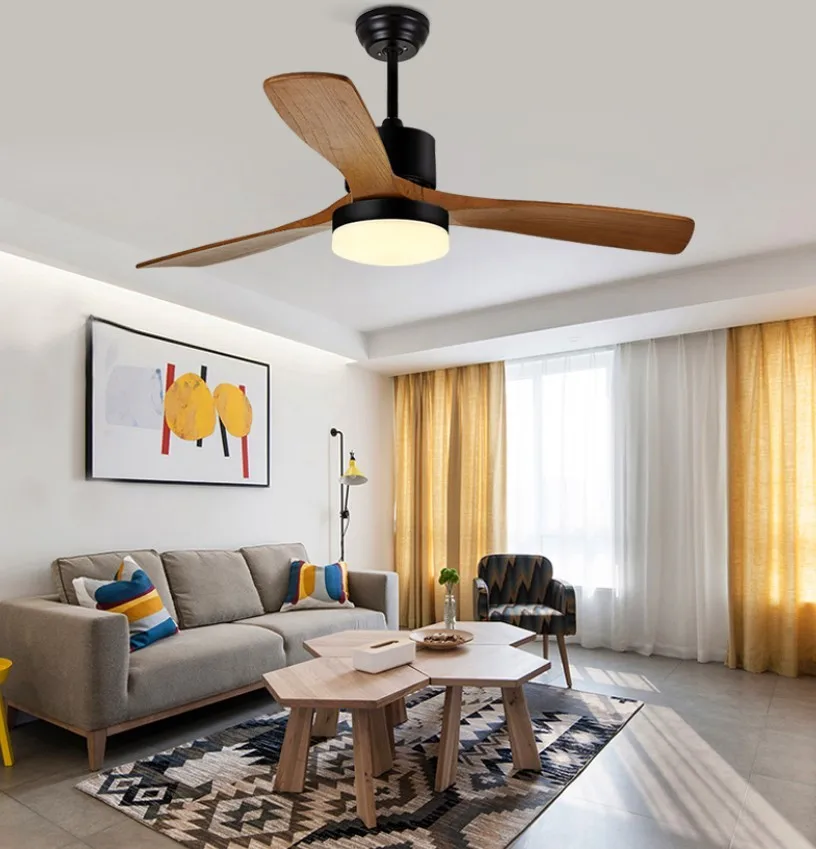 Decorative Lighting Wood Blade Ceiling Fan With Lights Japanese Type ...