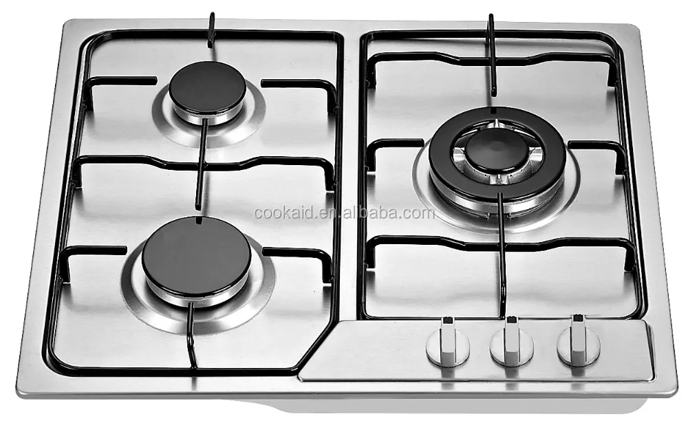 60cm 3 Burner CE Stainless Steel brass burner Gas cooktop, View brass