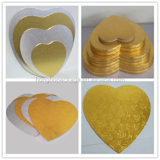 Heart Shape Embossed Gold Foil Cake Board Mini Cake Boards Buy Cake