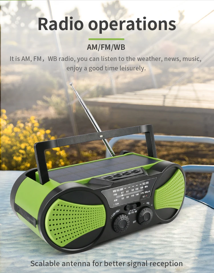 amazon choice emergency solar crank noaa weather alert portable radio for tornado