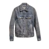 DiZNEW Best Quality Paint Splattered Trucker Denim Japanese Jackets For Men