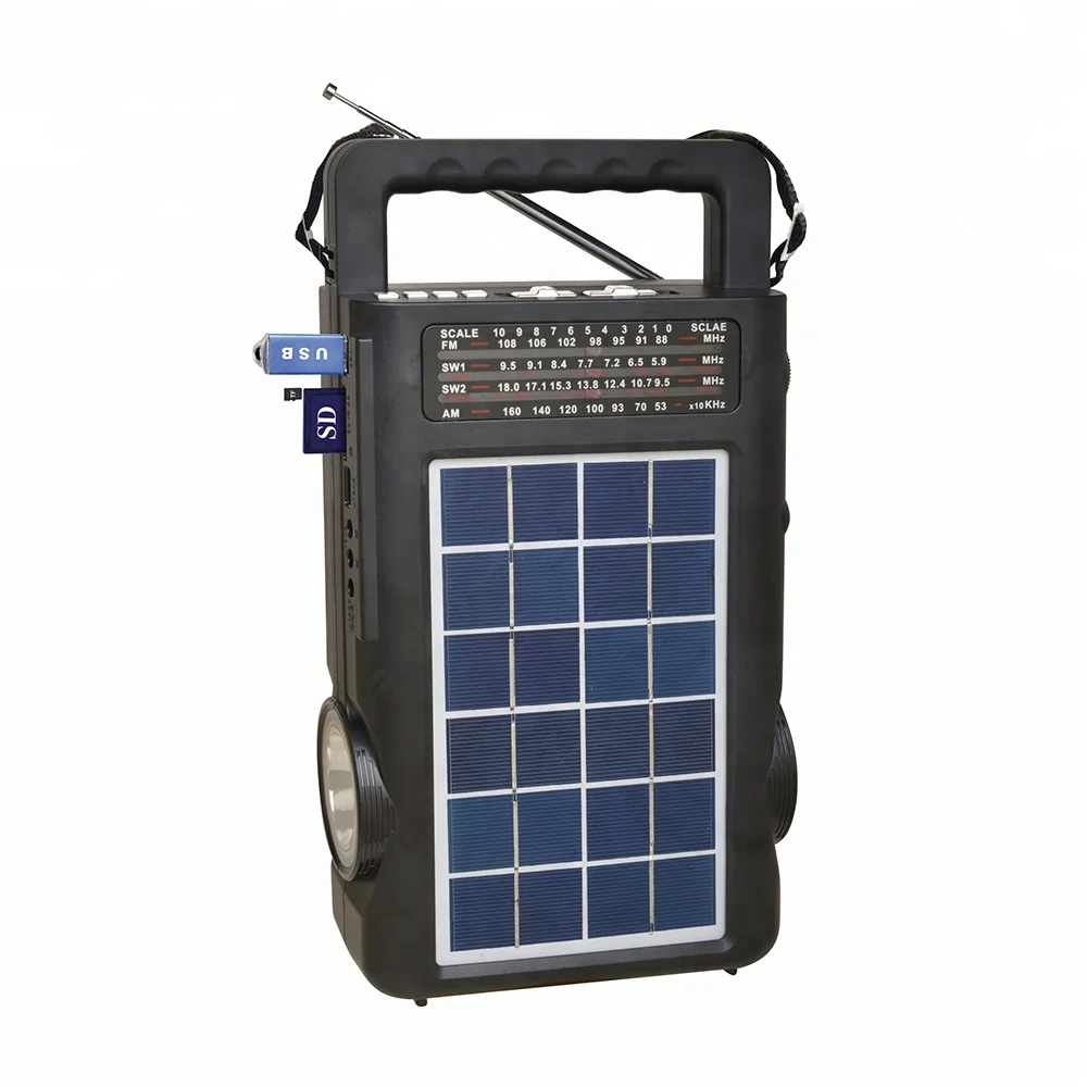 Cheap price FP-1771ULS-BT Led Lights Rechargeable USB TF SD Wireless FM AM SW Solar Radio