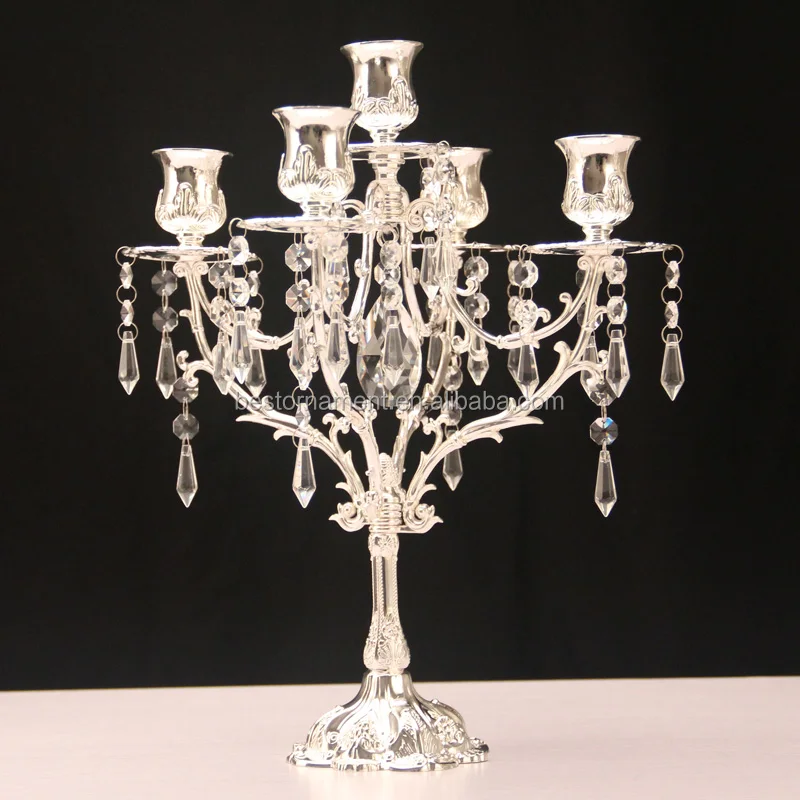 Wedding Candle Holder 5 Arms Crystal Metal Candelabra Buy Cheap