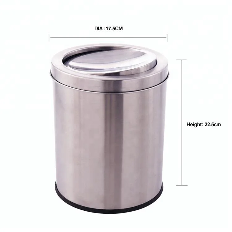 Stainless Steel Dustbin Waste Bin Pedal Bin Waste Collector Rubbish Separator Bin 3 L NEW 