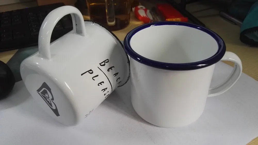 Metal stainless steel travel coffee camping enamel mug cup