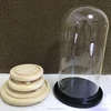 Wholesale High Borosilicate Round Glass Display Ware with Wood Stand