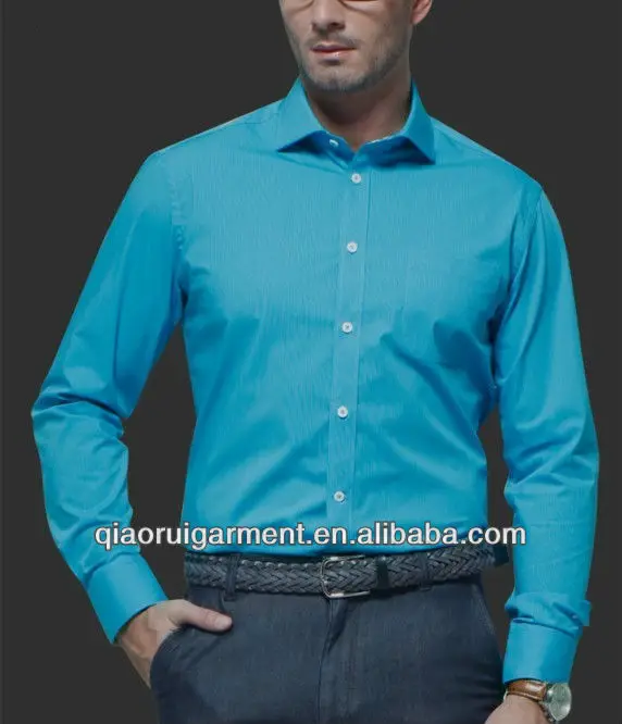 camisa azul turquesa hombre