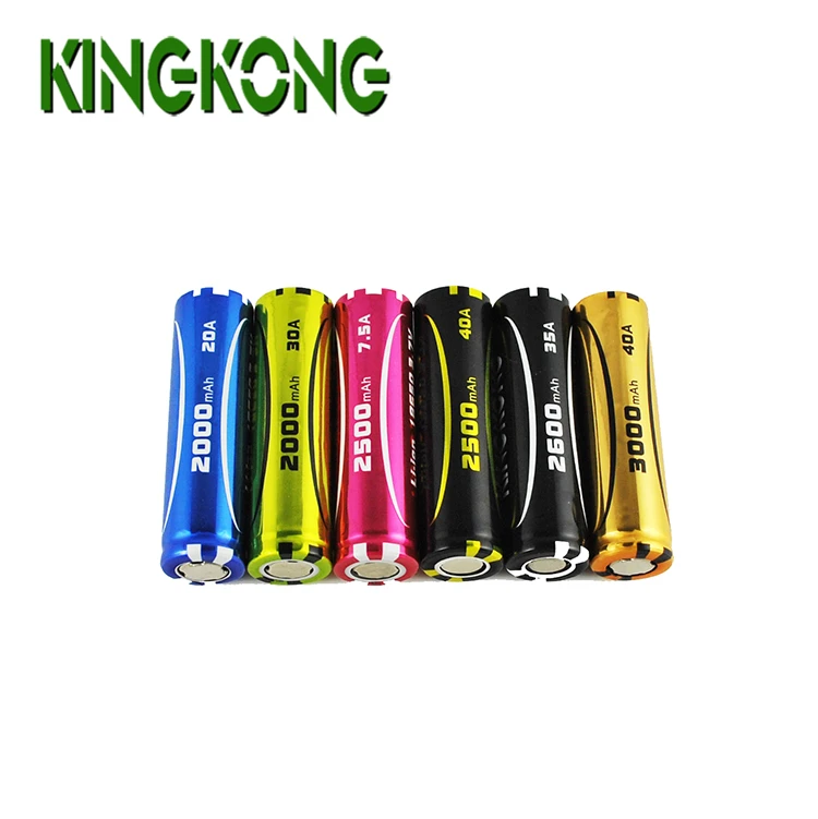 KINGKONG Cheap Price Strong Power Rechargeable Lithium ion 3.7V 18650 2500mAh 40A battery