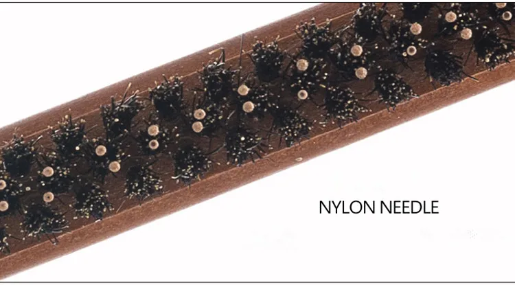 Nylon Needle Wooden Handle Sectioning Teasing Boar Bristle Comb Edge