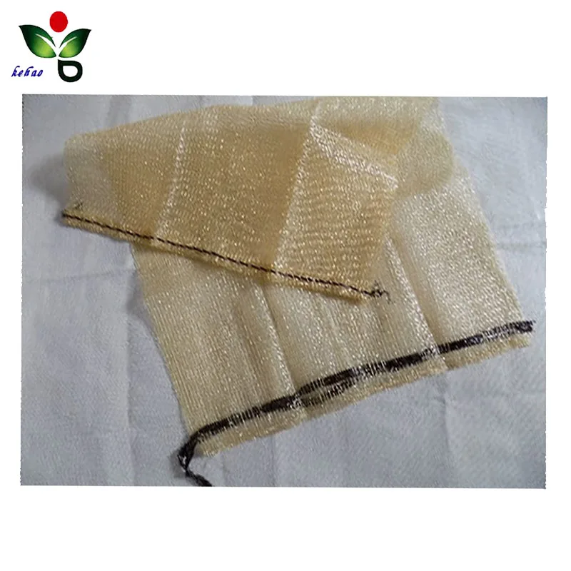 Custom nylon pp plastic firewood drawstring mesh bag for wood packing for sale