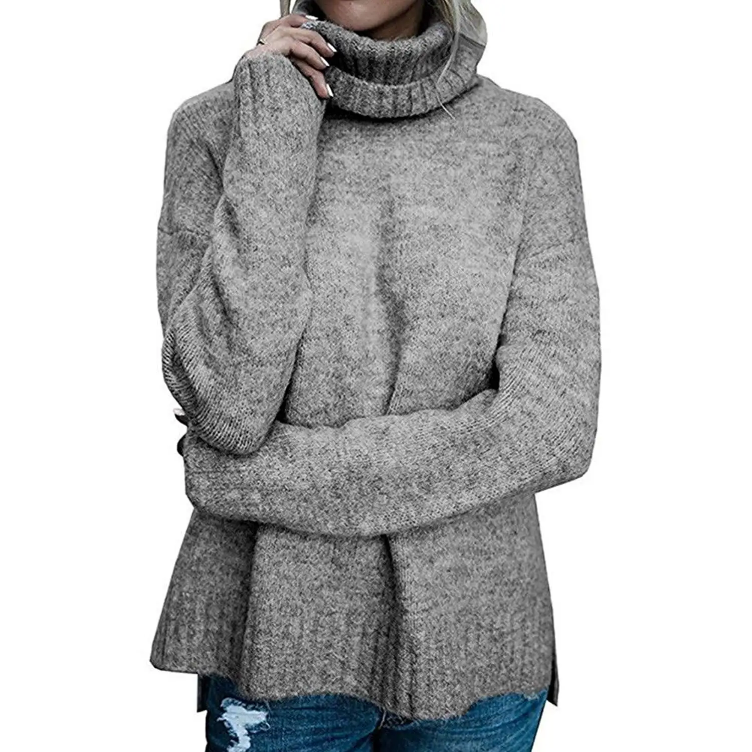 Buy Gyoume Winter Sweaters,Women Turtleneck Sweater Coats Knitting ...
